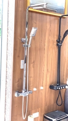 SC3321 - Sen cây nhiệt độ vuông đồng mạ crom bóng cao cấp