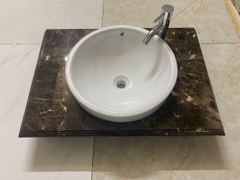 BÀN ĐÁ TỰ NHIÊN ĐƠN PHÀO 1 TẦNG KẾT HỢP CHẬU BÁN ÂM BD75
