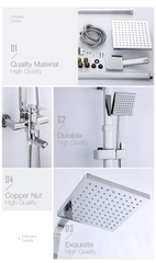 SC3326 - Sen cây nhiệt độ vuông đồng mạ crom bóng cao cấp