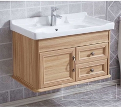 TC2081 - Tủ chậu nhựa PVC, mặt chậu sứ liền khối âm, Kích thước 48x80cm