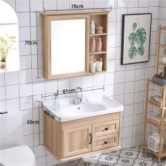 TC2081 - Tủ chậu nhựa PVC, mặt chậu sứ liền khối âm, Kích thước 48x80cm