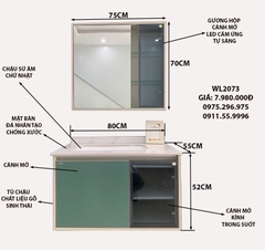 TỦ CHẬU MẶT ĐÁ CHỐNG XƯỚC CHẬU SỨ ÂM TC2019