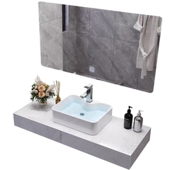 WIN06 - Combo trọn bộ phòng tắm, bồn cầu liền khối, bàn đá 1 tầng chậu nổi, sen cây inox vuông...
