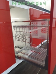 GV01 - Kệ gia vị nan dẹt Inox bóng cao cấp