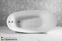 MW8213-170.MS - Bồn tắm massager cao cấp, chất liệu Acrylic. Kích thước: 1700 x 800 x 800(mm)