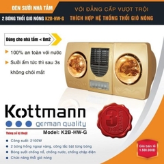 K2B-HW-G - Đèn sưởi nhà tắm Kottmann 2 bóng có quạt