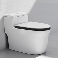 BỒN CẦU LIỀN KHỐI TRẮNG SỨ NẮP VIỀN ĐEN KA8070