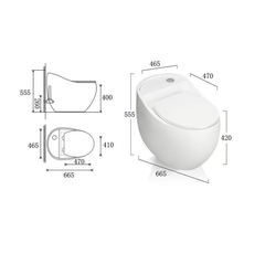 K8077 - Bồn cầu trứng trắng nhỏ cao cấp, men nano tuyết chống bám dính
