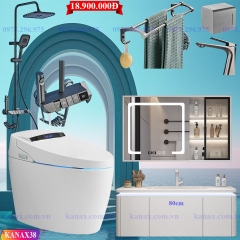 KANAX38 - Combo phòng tắm, bồn cầu thông minh, tủ chậu nhựa, sen cây bàn phím...