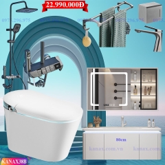 KANAX38 - Combo phòng tắm, bồn cầu thông minh, tủ chậu nhựa, sen cây bàn phím...