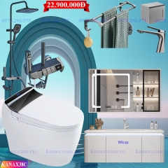 KANAX38 - Combo phòng tắm, bồn cầu thông minh, tủ chậu nhựa, sen cây bàn phím...