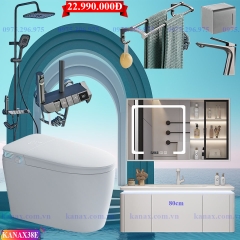 KANAX38 - Combo phòng tắm, bồn cầu thông minh, tủ chậu nhựa, sen cây bàn phím...