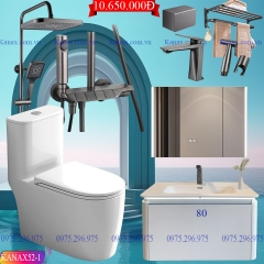 KANAX52 - Combo trọn bộ phòng tắm cao cấp có tủ chậu nhựa (10-15tr)