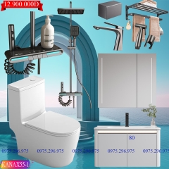 KANAX55 - Combo trọn bộ phòng tắm, tủ chậu nhựa, sen cây nhiệt độ cao cấp