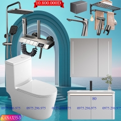 KANAX55 - Combo trọn bộ phòng tắm, tủ chậu nhựa, sen cây nhiệt độ cao cấp