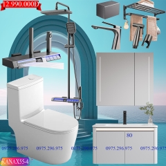 KANAX55 - Combo trọn bộ phòng tắm, tủ chậu nhựa, sen cây nhiệt độ cao cấp
