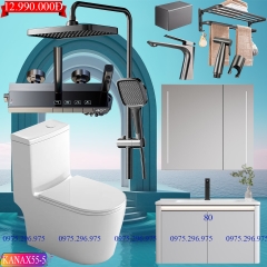 KANAX55 - Combo trọn bộ phòng tắm, tủ chậu nhựa, sen cây nhiệt độ cao cấp