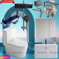 KANAX55 - Combo trọn bộ phòng tắm, tủ chậu nhựa, sen cây nhiệt độ cao cấp
