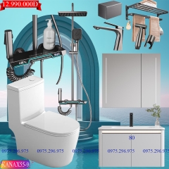 KANAX55 - Combo trọn bộ phòng tắm, tủ chậu nhựa, sen cây nhiệt độ cao cấp