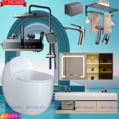KANAX58B - Combo trọn bộ phòng tắm, tủ chậu cao cấp