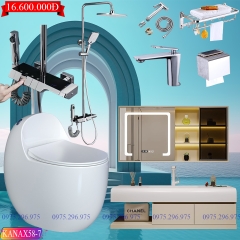 KANAX58B - Combo trọn bộ phòng tắm, tủ chậu cao cấp