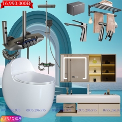 KANAX58B - Combo trọn bộ phòng tắm, tủ chậu cao cấp