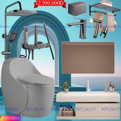 KANAX61 - Combo trọn bộ phòng tắm cao cấp, tủ chậu nhựa
