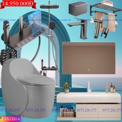 KANAX61 - Combo trọn bộ phòng tắm cao cấp, tủ chậu nhựa