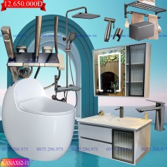 KANAX62 - Combo phòng tắm cao cấp, tủ chậu nhựa, sen cây nhiệt độ cao cấp