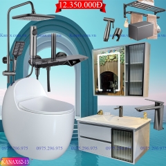 KANAX62 - Combo phòng tắm cao cấp, tủ chậu nhựa, sen cây nhiệt độ cao cấp
