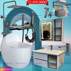 KANAX62 - Combo phòng tắm cao cấp, tủ chậu nhựa, sen cây nhiệt độ cao cấp