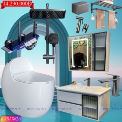 KANAX62 - Combo phòng tắm cao cấp, tủ chậu nhựa, sen cây nhiệt độ cao cấp