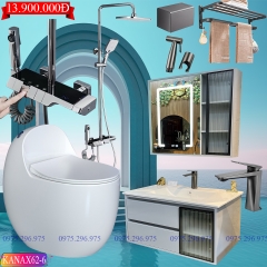 KANAX62 - Combo phòng tắm cao cấp, tủ chậu nhựa, sen cây nhiệt độ cao cấp