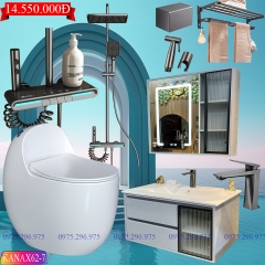 KANAX62 - Combo phòng tắm cao cấp, tủ chậu nhựa, sen cây nhiệt độ cao cấp
