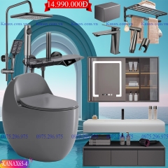 KANAX65A - Combo trọn bộ phòng tắm cao cấp, tủ chậu 2 tầng
