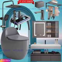 KANAX65B - Combo trọn bộ phòng tắm, tủ chậu 2 tầng cao cấp