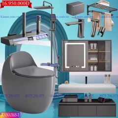 KANAX65B - Combo trọn bộ phòng tắm, tủ chậu 2 tầng cao cấp