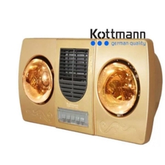 K2B-HW-G - Đèn sưởi nhà tắm Kottmann 2 bóng có quạt