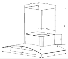 Máy hút khử mùi phím cơ cao cấp Sevilla SV3388A1. Kích thước 700 x 500 x  (700-1000)mm (DxRxC)