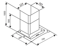 Máy hút khử phím cơ cao cấp Sevilla SV570. Kích thước 700/900 x 440 x (600-1200)mm (DxRxC)