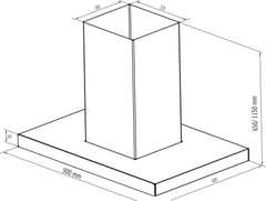 Máy hút khử mùi cảm ứng cao cấp Sevilla SV-90T2S. Kích thước 900 x 360 x  (700-1040)mm (DxRxC)