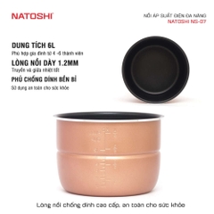 NS07 - Nồi Áp Suất Điện Đa Năng Natoshi NS-07 Dung Tích 6L, Bảo Hành 12 Tháng