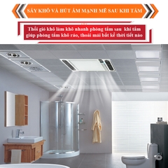 S101 - Máy sưởi nhà tắm chức năng 6in1 - Sưởi ấm, hút mùi, thông gió, quạt mát, sấy khô, chiếu sáng