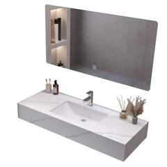 KANAX34 - Combo trọn bộ bồn cầu thông minh, bàn đá 2 tầng chống xước, sen cây bàn phím ghi xám...