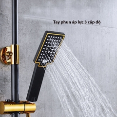 SC3339 - Sen cây nhiệt độ đen vàng 4 nhấn củ vuông cao cấp