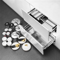 GR8 - Kệ bát đĩa xoong nồi inox 304 hộp lắp thùng cánh