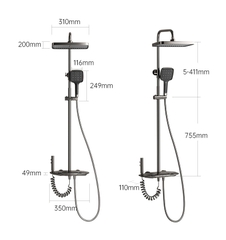 SC80 - Sen cây bàn phím ghi xám có dải led và 2 màn hình hiển thị