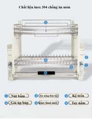 GK - Giá bát nâng hạ nan dẹt lắp cho tủ bếp