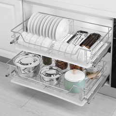 GT03 - Kệ bát đĩa cố định nan tròn nắp thùng cánh