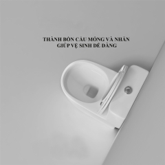 K8089 - Bồn cầu liền khối ghi trắng, men nano tuyết chống bám dính, bộ xả cao cấp, nước xả mạnh và êm.
